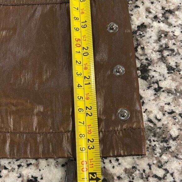 Vintage Y2K Metallic Brown Animal Print Lined Jacket Womens Medium Zip Snap Coat - Picture 12 of 16